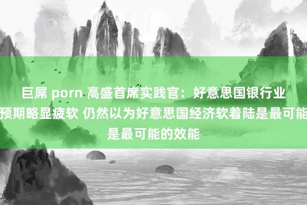 巨屌 porn 高盛首席实践官：好意思国银行业的出路预期略显疲软 仍然以为好意思国经济软着陆是最可能的效能