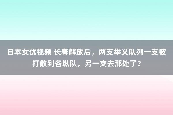 日本女优视频 长春解放后，两支举义队列一支被打散到各纵队，另一支去那处了？