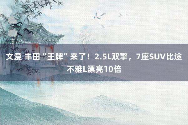 文爱 丰田“王牌”来了！2.5L双擎，7座SUV比途不雅L漂亮10倍