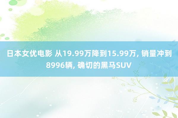 日本女优电影 从19.99万降到15.99万， 销量冲到8996辆， 确切的黑马SUV