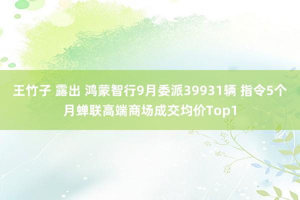 王竹子 露出 鸿蒙智行9月委派39931辆 指令5个月蝉联高端商场成交均价Top1