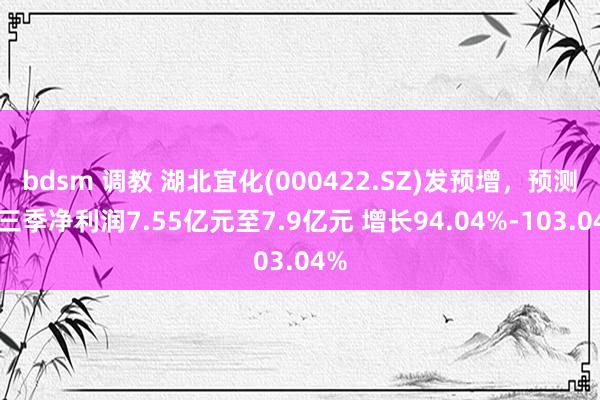 bdsm 调教 湖北宜化(000422.SZ)发预增，预测前三季净利润7.55亿元至7.9亿元 增长94.04%-103.04%