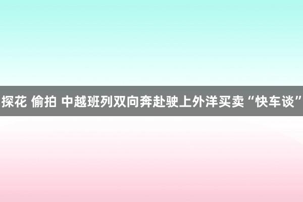 探花 偷拍 中越班列双向奔赴驶上外洋买卖“快车谈”