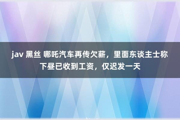 jav 黑丝 哪吒汽车再传欠薪，里面东谈主士称下昼已收到工资，仅迟发一天