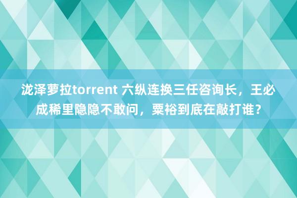 泷泽萝拉torrent 六纵连换三任咨询长，王必成稀里隐隐不敢问，粟裕到底在敲打谁？