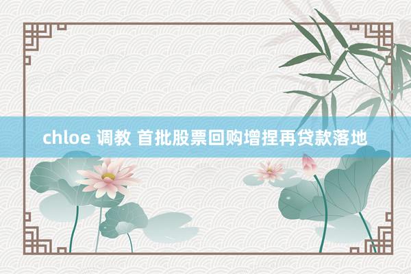 chloe 调教 首批股票回购增捏再贷款落地