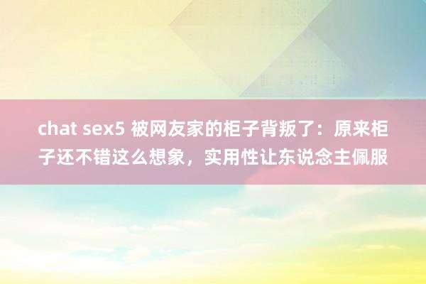 chat sex5 被网友家的柜子背叛了：原来柜子还不错这么想象，实用性让东说念主佩服