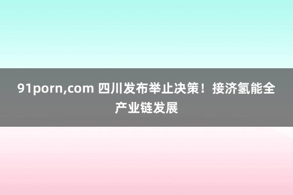 91porn，com 四川发布举止决策！接济氢能全产业链发展