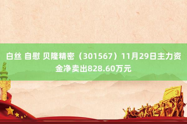 白丝 自慰 贝隆精密（301567）11月29日主力资金净卖出828.60万元