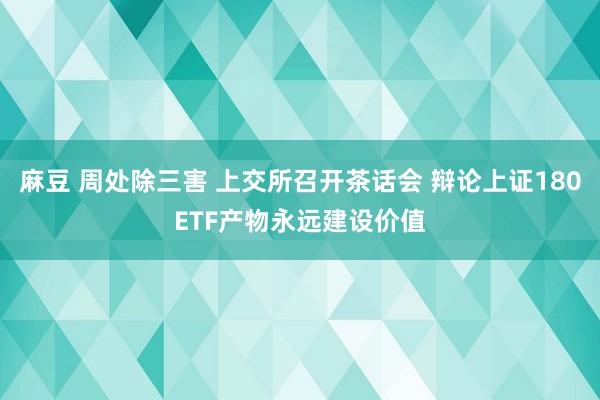 麻豆 周处除三害 上交所召开茶话会 辩论上证180ETF产物永远建设价值