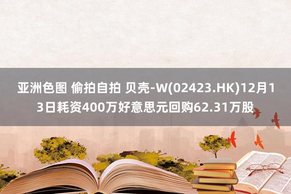 亚洲色图 偷拍自拍 贝壳-W(02423.HK)12月13日耗资400万好意思元回购62.31万股