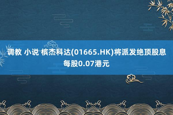 调教 小说 槟杰科达(01665.HK)将派发绝顶股息每股0.07港元