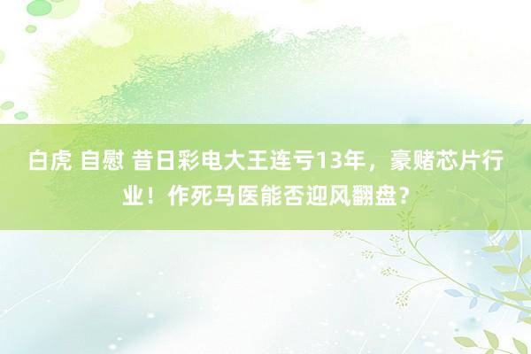 白虎 自慰 昔日彩电大王连亏13年，豪赌芯片行业！作死马医能否迎风翻盘？