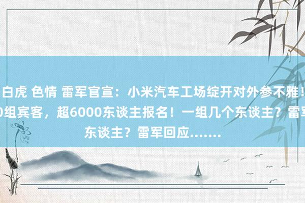 白虎 色情 雷军官宣：小米汽车工场绽开对外参不雅！每场法则20组宾客，超6000东谈主报名！一组几个东谈主？雷军回应.......