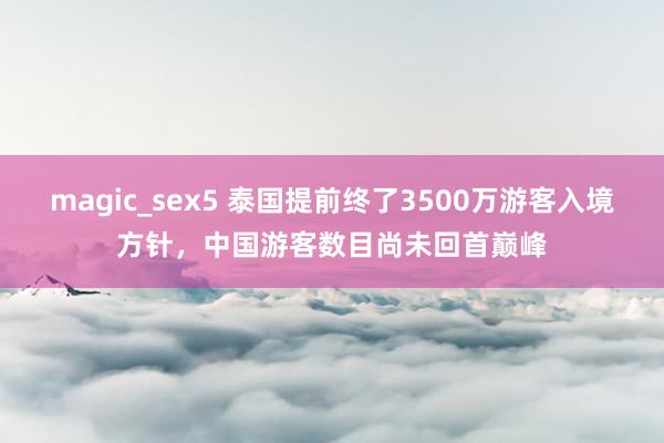 magic_sex5 泰国提前终了3500万游客入境方针，中国游客数目尚未回首巅峰