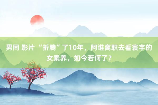 男同 影片 “折腾”了10年，阿谁离职去看寰宇的女素养，如今若何了？