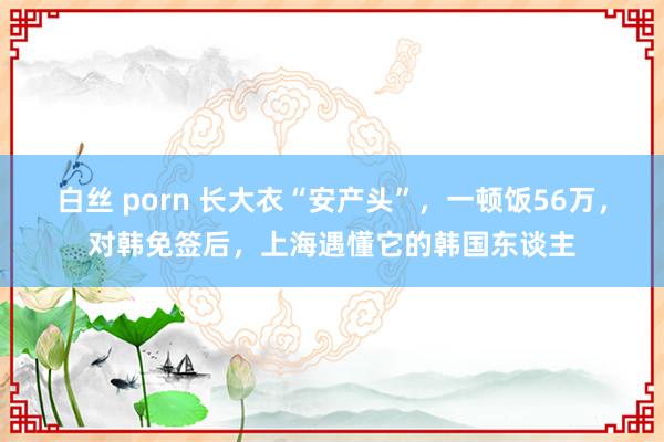 白丝 porn 长大衣“安产头”，一顿饭56万，对韩免签后，上海遇懂它的韩国东谈主